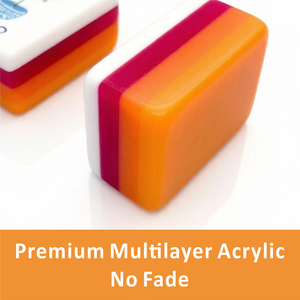 Luxury 4-Layered Anti-fade <b>Set</b> Acrylic American <b>Mahjong</b> Tiles Modern Engraved Light Orange for Singaporean Family Parties Games - Product Image 2