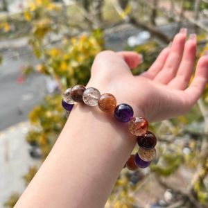 Hot Sell Natural Super 7 Amethyst <b>Bracelet</b> Crystal Jewelry Gift Colorful Crystal <b>Beaded</b> <b>Bracelet</b> - Product Image 4