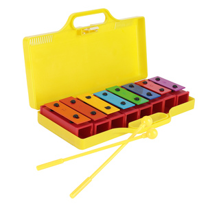 Instrumentos de percusión profesionales de xilófono de 8 notas <span class=keywords><strong>para</strong></span> niños con 2 baquetas 1 caja amarilla - Product Image 5