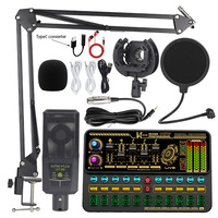 Ensemble de microphone à condensateur 240 avec carte son LGT240 pour diffusion en direct en anglais 5.0 20Hz-20KHz, équipement pour téléphone portable et ordinateur