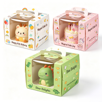 Boîtes à gâteaux roses personnalisées pour enfants avec poignée, emballage cadeau mignon à motif de dessin animé pour boulangerie - Vente en gros