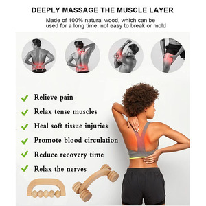 Kit alat pijat punggung portabel, rol giok kayu padat, pemijat Kayu genggam untuk pereda nyeri otot kustom pabrik - Product Image 4