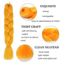 Vente chaude 24 pouces couleur unie synthétique Crochet Extensions africain pré-étiré Jumbo grande boîte tresses tressage cheveux