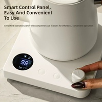 Bouilloire électrique intelligente à température constante en acier inoxydable et PVC, écologique, style américain, col de cygne, avec contrôle multi-températures