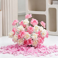 Composition florale artificielle cascade pour table, roses roses et blanches, hortensias, chemin de table pour mariage, banquet, événement, décoration personnalisée