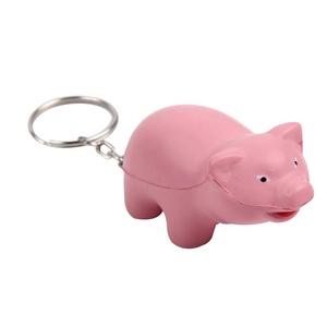 High Quality Pig Shape Key Chain Stress Ball Pu Foam Soft Custom Logo Hot Selling Animal Key Chain