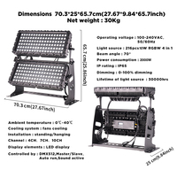 Projecteur LED extérieur étanche IP65 DMX à deux couches RGBW 2000W pour scène et architecture