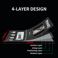Film de protection d'écran anti-espion en TPU mat hydrogel à haute adhérence, incurvé 3D, 4 couches, 12x18 cm, effet verre dépoli