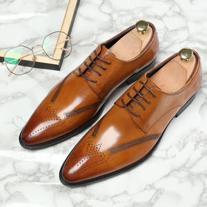 Chaussures Oxford en cuir véritable authentique, à enfiler, bout pointu, doublure respirante, semelle amortissante, chaussures habillées pour hommes - Product Image 2