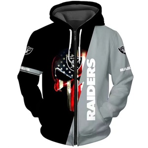 Venta caliente 2024 Calentamiento Impresión 3D Todos los 32 equipos Club de fútbol Cremallera Sudadera Buffalo Bills San Francisco 49ers - Product Image 1
