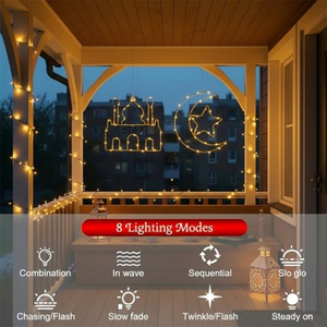 Luces Decorativas para Bodas, Guirnalda de Alambre de Cobre con Luces LED en Forma de Luna y Corazón, Ideales para San Valentín - Product Image 3