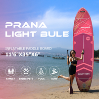 Planche à pagaie gonflable Skatinger Stand Up Paddle (SUP) avec pont spacieux, sangles élastiques avant et arrière et sangle de transport pour le dos