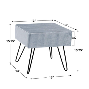 Velvet Footrest Stool Square <strong>Mid</strong> <strong>Century</strong> Modern Luxe Velvet Ottoman <strong>Footstool</strong> Side Table Removable Metal Leg Bedroom Ottoman - Product Image 5