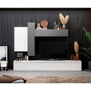 Modulo Soggiorno INFINITY 2.0 SLATE/BIANCO LUCIDO - Product Image 1