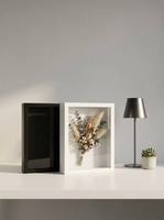 Marco de MDF Rectangular Resistente con Impresión UV para Guardar Recuerdos de Boda, Caja de Recuerdos para Ramos de Novia, Color Negro y Blanco, Precio de Fábrica