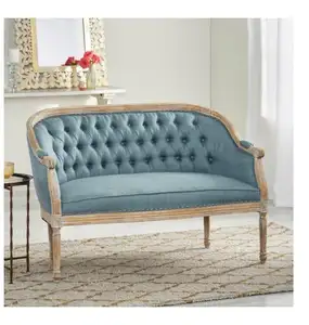 Loveseat-tapicería clásica de respaldo alto, diseño escandinavo antiguo para sofá