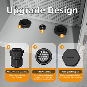 250x150mm ABS رمادي x350mm في الهواء الطلق الكهربائية IP67 في الهواء الطلق شنت على الحائط ماء البلاستيك - Product Image 4