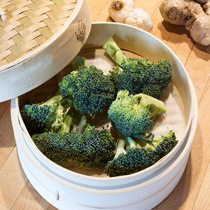 Bamboo <strong>Steamer</strong> 10 Inch - Basket 2 Tier Steam Cooker Pot for Rice, Dim Sum, Fish, Vegetable &amp; Meat <strong>Set</strong> of Two Bamboo Chopsticks - Product Image 3