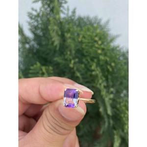 14k Gold Amethyst Diamond <b>Ring</b> 14K Gold Natural Amethyst Diamond <b>Ring</b> for Women Dainty Amethyst Diamond <b>Ring</b> - Product Image 3