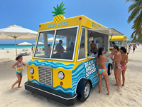 Camion de restauration commercial avec roues mobiles pour hot-dogs, frites, glaces, pour les concessions de magasins équestres