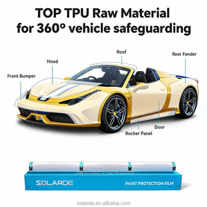 SolarDe 1.52*15m TPU Película Protectora de Pintura para Automóviles Autoregenerable Anti-amarilleo PPF Satinado Amarillo Duna, Película para Carrocería que Cambia de Color - Product Image 5