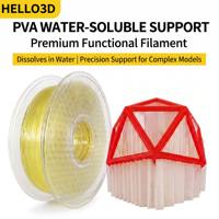 Filament PVA de haute qualité HELLO3D, soluble dans l'eau, 0,5 kg/rouleau, 1,75 mm, pour imprimante 3D FDM, certifié CE, avec moulage