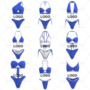 Traje de Baño OEM con Logotipo 3D Personalizado, Traje de Baño de Lujo, Bikini Triangular Mini de Primera Calidad, Conjunto de Traje de Baño para Mujer - Product Image 1
