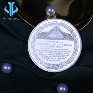 Moneta Commemorativa <span class=keywords><strong>in</strong></span> <span class=keywords><strong>Metallo</strong></span> Dipinta su Misura con Incisione 3D del Calendario Maya Azteco Messicano e Profezie Artistiche - Product Image 4