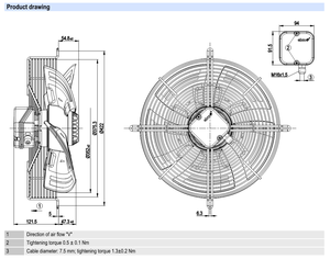 Ventilador Axial ebm-papst S4E350-AN02-43 de 350 mm, Ventilador de Refrigeración, Condensador, Ventilación HVAC - Product Image 3