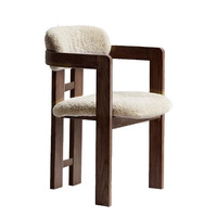 Chaise de salle à manger vintage de luxe en bois massif avec coussin en éponge pour la maison, le bureau ou la table d'entrée