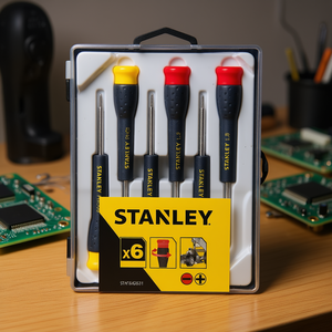 Jeu de tournevis de précision Stanley 6 pièces avec embouts magnétiques pour l'électronique et les petites réparations - Product Image 3