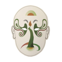 Masque en papier cartonné avec logo personnalisé, masque de fête d'animaux de dessin animé