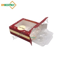 Boîte d'emballage en papier de chocolat à la truffe imprimée personnalisée pour les boîtes cadeaux de bonbon et dessert avec fenêtre transparente