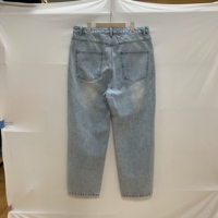 Jean en denim 100 % coton pour homme, coupe droite taille mi-haute, style streetwear hip-hop, avec logo personnalisé, fermeture éclair, haute qualité, léger