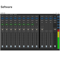 MX8812 Mixeur audio numérique professionnel 12 canaux, 8 entrées micro, carte son intégrée, effets DSP et écran tactile