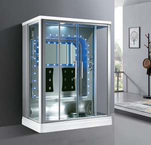 Bain vapeur électrique en bois massif combiné cabine intelligente avec murs intérieurs en céramique salle de bain cabine douche - Product Image 2