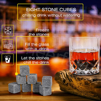 Schneller Versand Granit Whisky Eiswürfel Kühl regal Steine PU Leder Box verpackt 2 Stück Gläser und Kühlung Whisky Stone Set