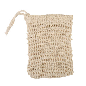 Bolsa de jabón de lino y algodón de 14*9cm, Red de espuma de almacenamiento, limpiador Facial con cordón, protector de jabón de Sisal Natural - Product Image 5