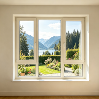 Fenêtre panoramique en aluminium à rupture de pont thermique de haute qualité, double vitrage Low-E anti-UV pour villa de style européen