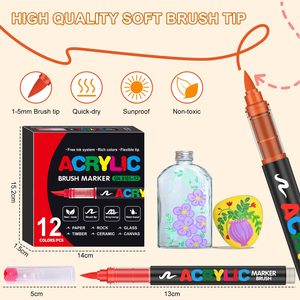 Acrylic Paint Brush Markers 100 Colors Acrylic Paint Pens for Rock, Glass <b>Painting</b>, Ceramic, Wood, Canvas, Fabric, Photo Album - Product Image 3