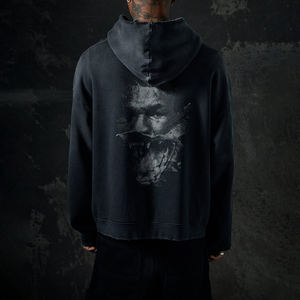 KingSen - Sudadera con capucha para hombre, de invierno, gruesa, 100% algodón, estilo vintage, lavada, ecológica, de corte holgado, con estampado digital, con cremallera, estilo urbano, forrada - Product Image 5