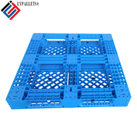 Palettes en plastique empilables à 4 voies, à face unique, en HDPE et PP industriel, vente en gros pour un stockage pratique sur les étagères de stockage