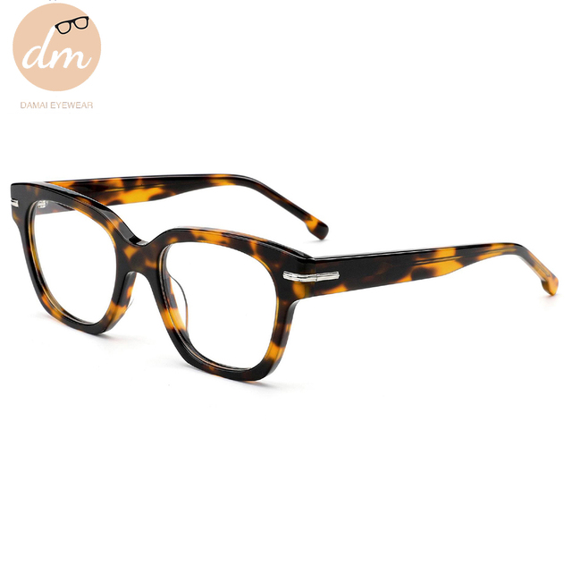 2024 Designer Brand High Quality Unisex Handmade Acetate Glasses Frame Classic Square with Solid Pattern