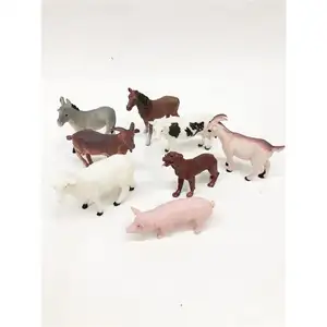 Figura de brinquedo de plástico, venda por atacado de fábrica, 12 peças, pvc, fazenda, animal, brinquedo de desenho animado, a granel, 3d, animais pequenos, brinquedos de plástico