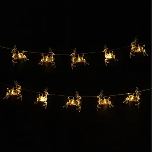 Guirnalda de luces con pilas 3AA, ciervo colgante, blanco cálido, 3 m - ideal para decoraciones festivas y para ambientar espacios. - Product Image 2