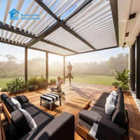Pergola bioclimatique en aluminium thermolaqué SWEET HOME, toit à lames orientables, respectueuse de l'environnement, pour jardin extérieur, décorations de jardin
