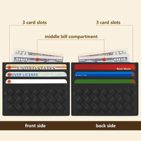 Portefeuille en cuir PU RFID mince pour hommes élégants Offre Spéciale pince de support de boîtier multi-cartes motif personnalisé caractéristiques du document personnalisé