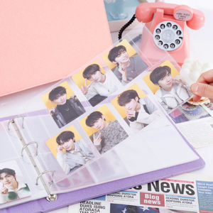 Album photo Kpop en cuir PU avec 7 à 8 pochettes, reliure à 3 anneaux A5, couverture scintillante, pour cartes photo, cartes postales et collection de photos - Product Image 5