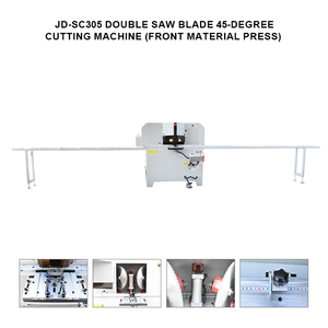 JD-SC305 Double Saw Blade 45 Degree Cutting Machine Performance Front Pressing Material Pneumatic Semi Automatic For Window Door - Product Image 3