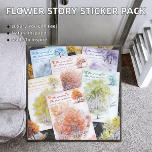 15 autocollants pour animaux de compagnie par paquet, série Flower Story, autocollants décoratifs multi-tailles autocollants pour les fêtes avec impression découpée - Product Image 2